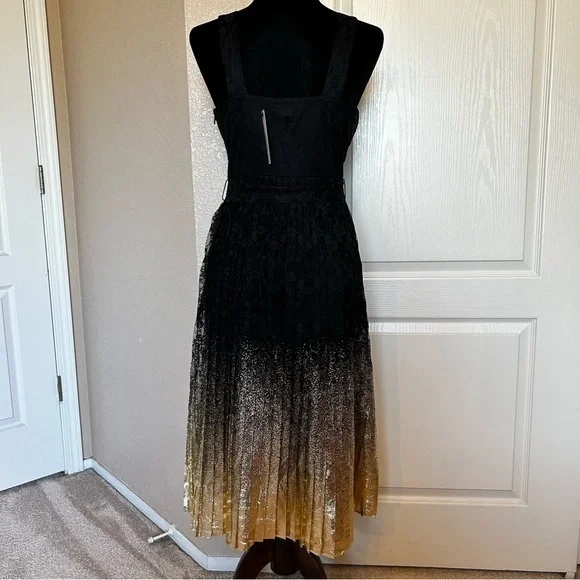 NWT Worthington Black and Gold Lace Dress Size 4 - Picture 2 of 9